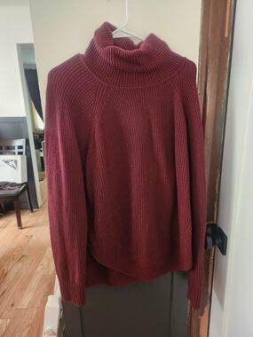 Universal Standard Wine-Red Turtleneck Sweater